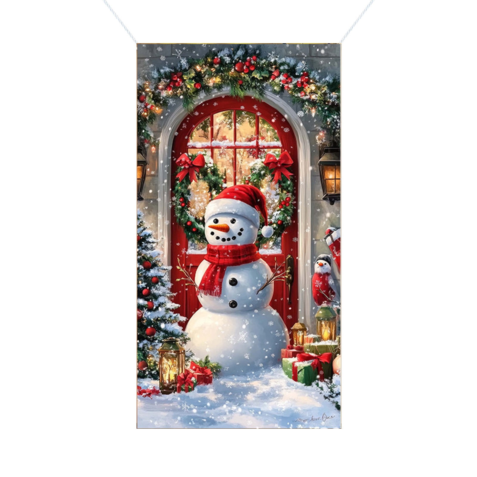 FeiFu 35×71 Inches Christmas Door Cover Christmas Holiday Door Wall ...