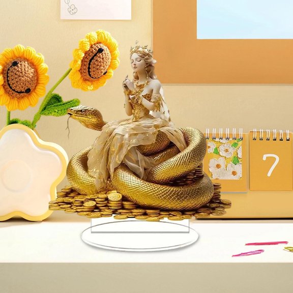 FeiFu Acrylic Desktop Ornaments Exquisite Transparent Crafted Versatile Cute Design for Home Office Desk Holiday Festive Display