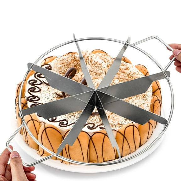 FeiFu Adjustable Cake Leveler Serrated Stainless Steel for Even Layer Cutting Basic for Wedding Cakes Stainless Steel Cake Pizza Layered Cake Circular Divider