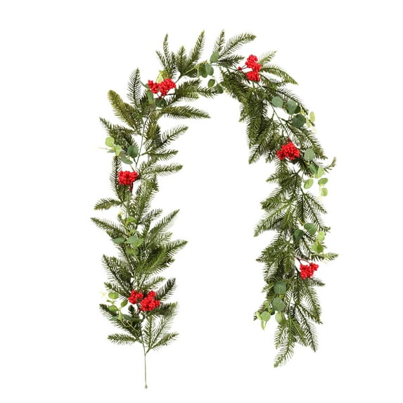 FeiFu Artificial Garland Fake Hanging Vines Leaf Pines Needle Christmas Vines Realistic Pines Needle Design Flexible for Arrangement Suitable for Christmas Decor