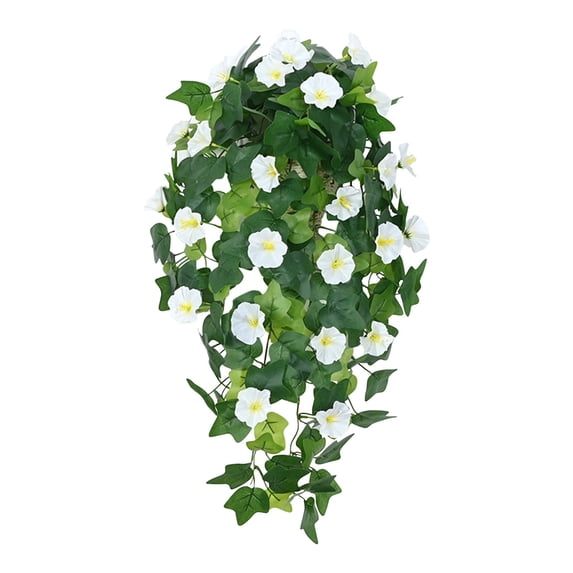 FeiFu Artificial Hanging Flowers, Fake Plastic Faux Hanging Plants Morning Vines for Indoor Outdoor Garden Porch Wedding Wall Décor