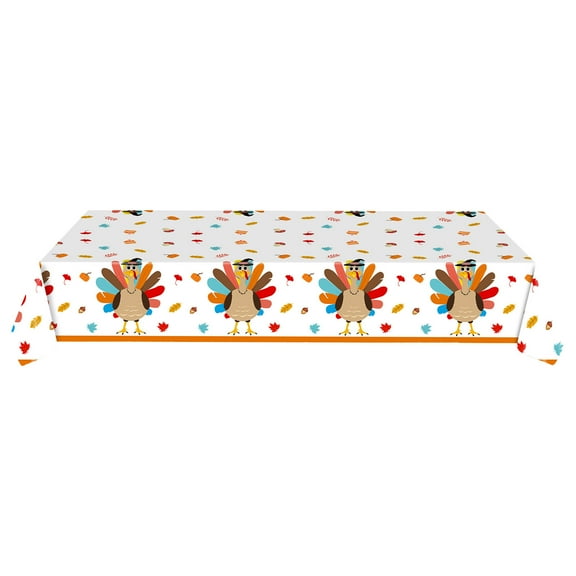 FeiFu Autumn Maple Leaf Pumpkin Thanksgiving Tablecloth Disposable Party Decor for Thanksgiving Dinners Festive Gatherings