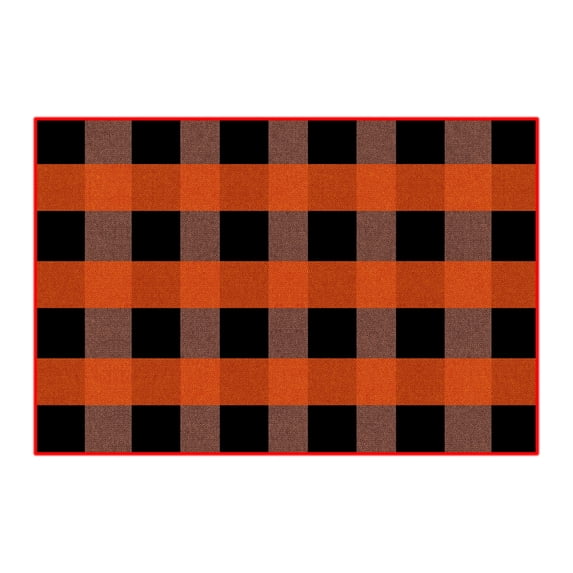 FeiFu Autumn Outdoor Rug Halloween Thanksgiving Decorative Floor Mat with Red Edge Wear Proof Mat for Patio Porch Entryway Enhancing Holiday Outdoor Decor