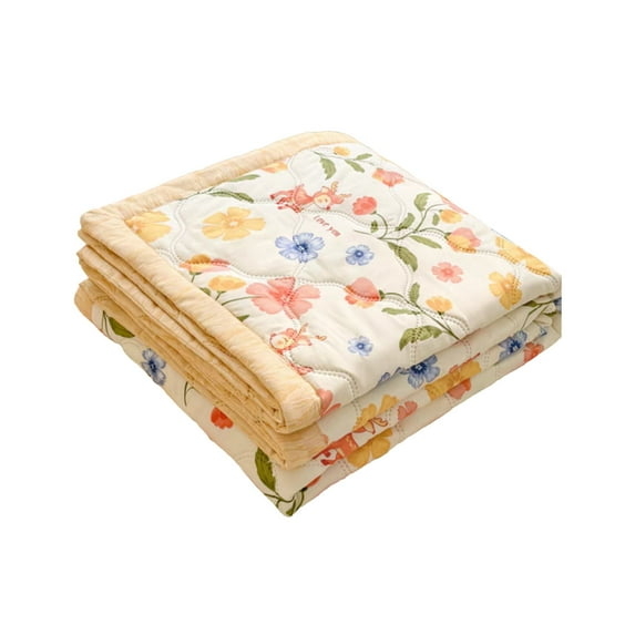 FeiFu Breathable Cooling Blanket Double Sided Ice Silk Thin Summer Throw Soft Light Cold Blanket Ideal for Air Conditioning Warm Sleepers
