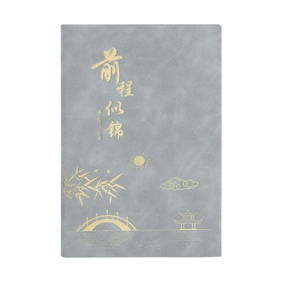 FeiFu Business Meeting Notebook A5 Soft Leather Cover with Lined Pages Corporate Minutes Recorder & Client Management Journal Office Meeting Notebook Gray