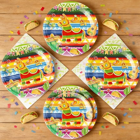 FeiFu Carnival Party Tableware Set 10-Pack 7in Plates Disposable Festive Table Supplies for Fiesta Holiday Party