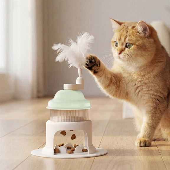 FeiFu Cats Food Dispensing Rotating Toy Ice Crusher Shaped Puzzle Toy Interactive Slow Feeding Toy for Cats Dogs Mental Stimulation Boredom Relief Supplies