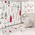 thumbnail image 1 of FeiFu Christmas Bathroom 4 Piece Set Bath Mat U Shaped Mat Toilet Seat Cover Shower Curtain Water for Festive Bathroom Decor, 1 of 6