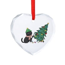 FeiFu Christmas Crystal Ornaments Transparent Glass Ornaments with Patterns Lightweight Hanging Decor for Christmas Tree Wreath Garland Home Living Room Holiday Decoration