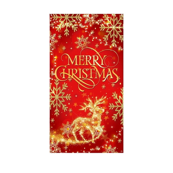 FeiFu Christmas Door Cover Door Curtain Holiday Door Wall Decoration Enhances Holiday Vibe Suitable for Door or Wall Decor Indoor Outdoor Use