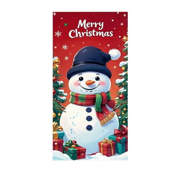 FeiFu Christmas Door Cover Door Curtain Holiday Door Wall Decoration Enhances Holiday Vibe Suitable for Door or Wall Decor Indoor Outdoor Use