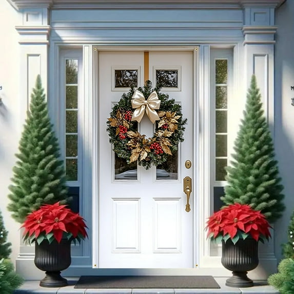 FeiFu Christmas Door Cover Door Hanger Festive Design for Home Entryway Door Decoration Christmas Holiday Vibes and Festive Look