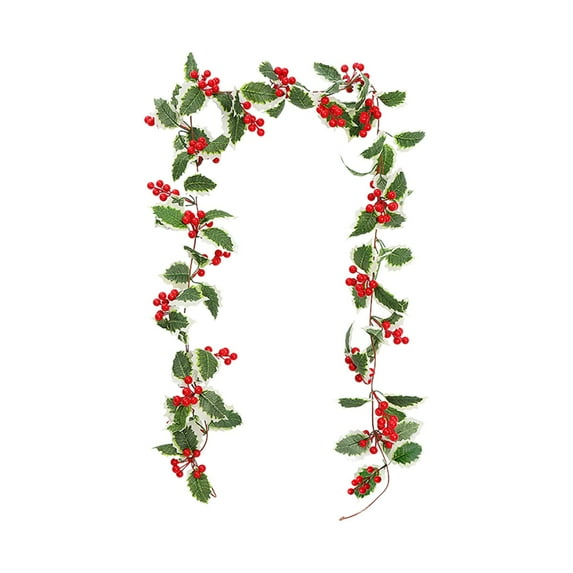 FeiFu Christmas Holiday Vines Decoration Flexible Material Realistic Pines Needle or Berry Detail Easy To Wrap Around Railings,Fireplaces or Christmas Trees