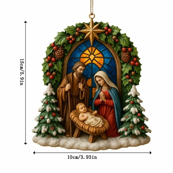 FeiFu Christmas Pendant Flat Holiday Atmospheres Christmas Tree Decoration Pendant Acrylic Light and Durable Flat Design