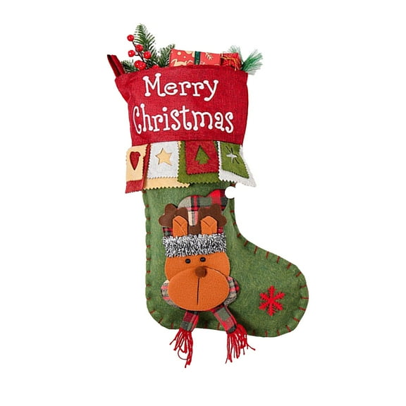 FeiFu Christmas Stockings Christmas Decorations Christmas Tree Pendants Traditional Stocking Design Suitable for Hanging on Tree or Fireplace Fits Home or Office Decor