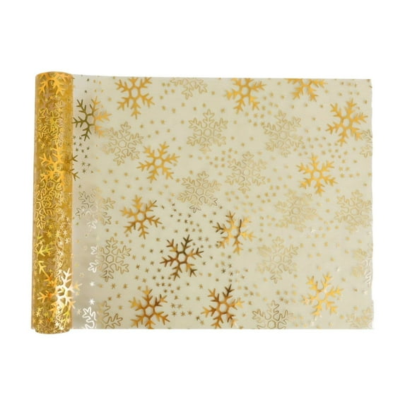 FeiFu Christmas Table Runner Snowflake Decor Tablecloth Festive Design with Snowflake Patterns for Dining Table Decor Christmas Dinners and Gatherings