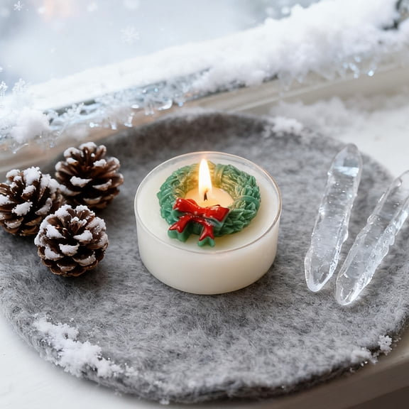 FeiFu Christmas Tea Light Aromatherapy Candles Handmade Soy Wax Clean Burning Pleasant Scents Suitable for Party Decor/Gifting Ideal for Home/Party Use