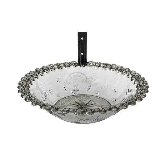 FeiFu 2-in-1 Bird Feeder and Bath,Durable Polyresin Outdoor Bird Shower Basin with Tray, Hummingbird Water Station for Gardens Gray