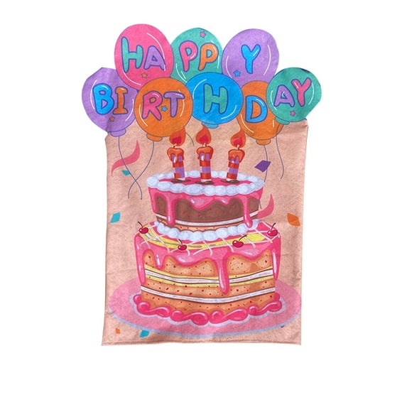 FeiFu Birthday Chair Cover Set,Cake Design Seat Covers for Classroom and Dining Party Decorations for Kids Birthday Party Decorations for School Office Home Pink