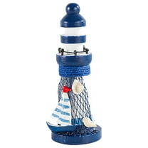 FeiFu Mini Lighthouses Decor, Handcrafted Wooden Miniature Lighthouses Model, Mediterranean Style Ornament, Nautical Tabletop Light House Decorations for Home