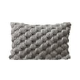 thumbnail image 1 of FeiFu Clearance Woven Snowflake Velvet Pillow Cover Lumbar Support Cushion Case for Sofa, Bedside, Office Chair, Textured Solid Color Design Gray, 1 of 5