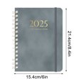 thumbnail image 1 of FeiFu Coil Planner Weekly Planner Diary A5 Taped Notebook Book for Office Home School Supplies Laminated Tabs, Durable Wirebound Gray, 1 of 5