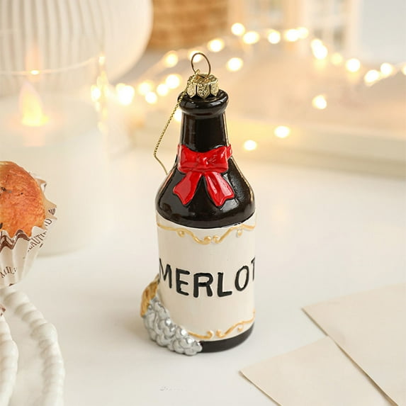 FeiFu Colorful Drink Coffee Wine Bottle Hanging Ornaments Cute Shapes for Party Decor Home Bar and Festive Tabletop Use