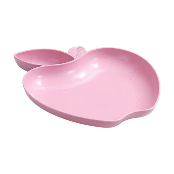 FeiFu Compartment Serving Set,Dishware with Dipping Bowls for Dumplings, Sushi, Tapas Parties, Plastic Serving Platter Set Dumpling Plate with Dipping Saucer Pink