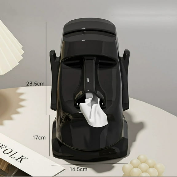 FeiFu Creative Tissue Boxes, Tissue Box,Pulling Skirt Tissue Box, Funny Vintage Design Tissue Box Cover, Office Countertops Living Room Black