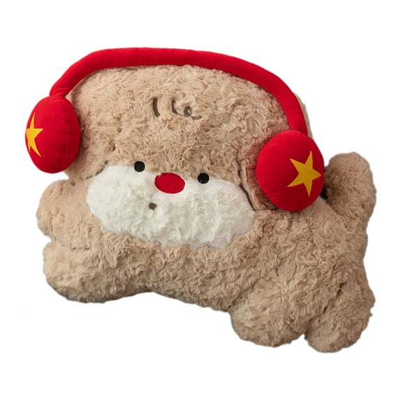 FeiFu Cute Headphone Dog Plushes Pillow Irregular Shaped Sofa Cushion Scrappy Dog Plushes Toy Soft Suitable for Sofa Bed Decoration