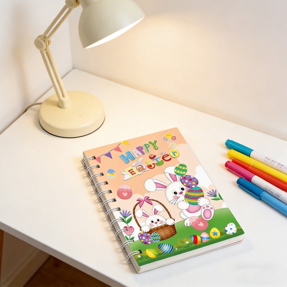 FeiFu Cute Small A7 Spiral Notebooks Bunny Memo Notepads Blank Pages-Journals for Study,Drawing and Writing Notes,2.95x4.33in