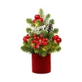 thumbnail image 1 of FeiFu Desktop Mini Tree Small Mini Christmas Tree Holiday Decorations for Tabletop Xmas Ornament Home Office Christmas Decorations Indoor Holiday Decor Red B, 1 of 5