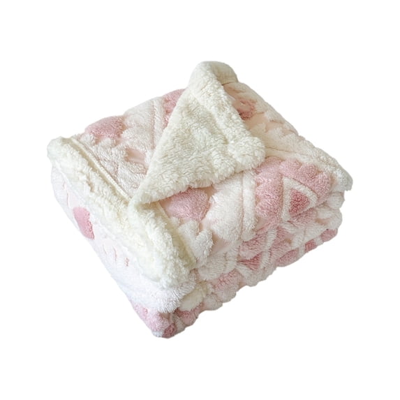 FeiFu Double Layer Blanket Autumn Winter Warm Embossed Throw Blanket Sofa Blanket Embossed Pattern Adds Texture Double Layer Design for Sofas Beds or Chairs