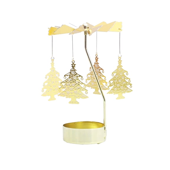 FeiFu Dreamy Snowflake Rotating Candle Holders Windmill Girlish Romantic Rotating Candle Holders Christmas Desktop Ornament Rotating Design
