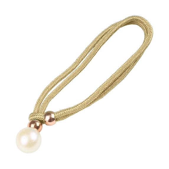 FeiFu No Drill Curtain Tiebacks Pearl Tiebacks Ropes Curtain Buckles Decorative Curtain Accessories for Home Living Room Bedroom Easy to Use Adjustable Length