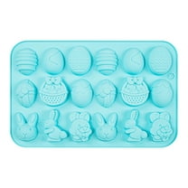 FeiFu Easter Bunny Cookie Mould 18-Cavity Silicone Molds for Chocolate & Sugar Cookies for Classroom Parties & Gift Box FillersBlue