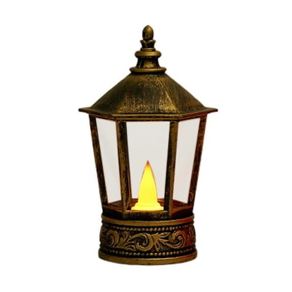 FeiFu Electronic Candle Ambience Light Small Oil Lamp Mini Wind Lamp Candle Night Light Holiday Ambience Decorative Light Emits Soft Warm Light Fits Various Holidays