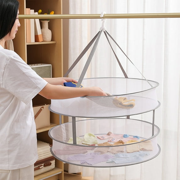FeiFu Foldable Drying Basket Multi-Layer Flat Drying Net for Clothes Socks Underwear and Underpants Multi Functional for Home Laundry Drying Needs