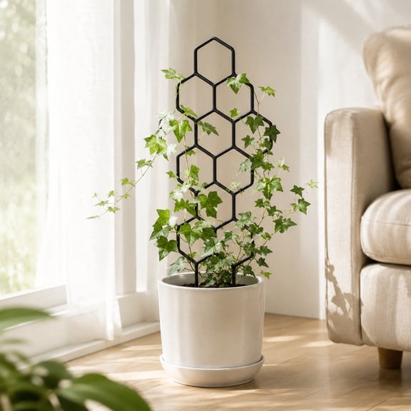 FeiFu Garden Trellis Vine Support Metal Leaf Shape Climbing Frame Outdoor Yard Decor Pot Stake Lattice Grid Flowerpot Holder Patio Decoracion Jardin Enrejado para Plantas