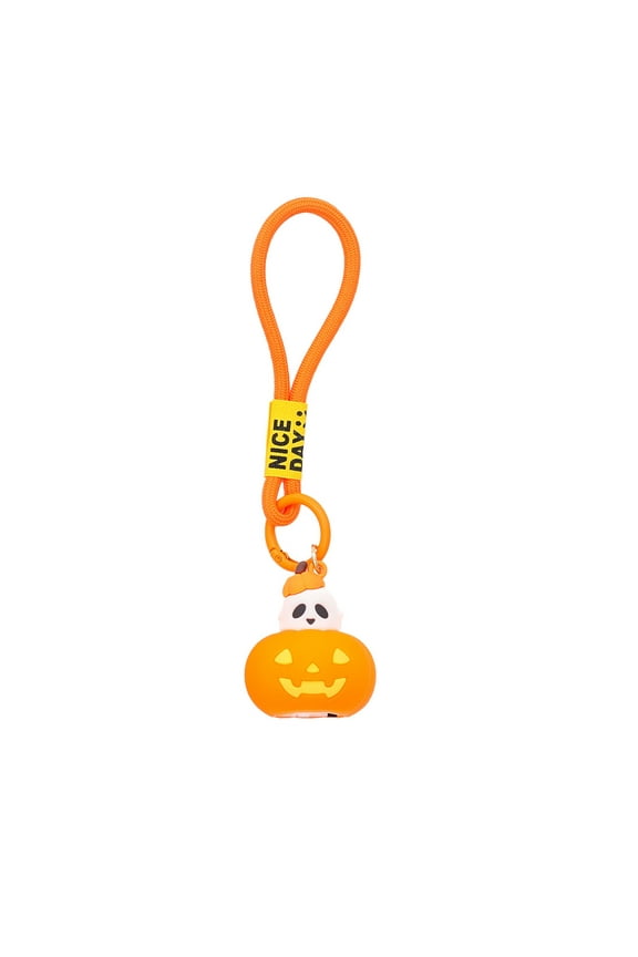 Halloween Glowing Keychain Pendant Backpack Accessory Ornament Light-Up Key Ring for Halloween Parties Decoration Spooky Glowing Keychain with Festive Design