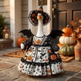 thumbnail image 1 of FeiFu Halloween Porch Goose Costume, Witch Hat Outfit with Pumpkin Dress and Bat , Festive Seasonal Clothes for 23in Porch Goose Statue Decor, Disfraz de Ganso de Halloween, 1 of 7