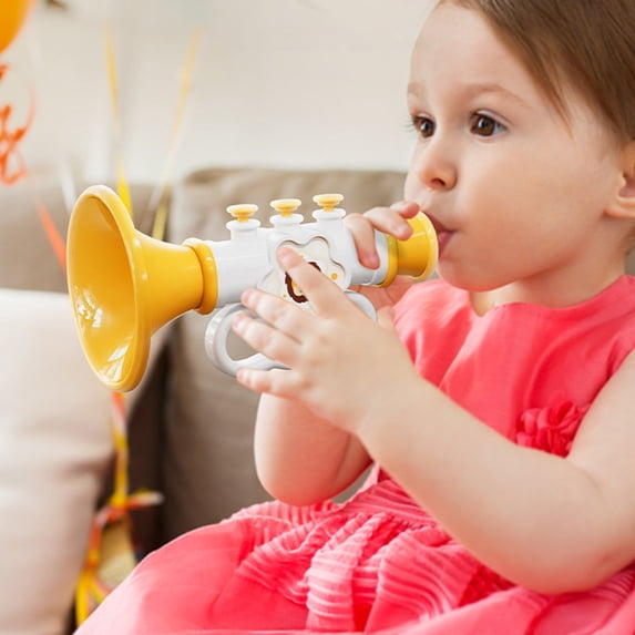 FeiFu Handheld Musical Trumpet Toy Blowable Whistle Horn with Sound Effects Fun Musical Plaything Early Music Education