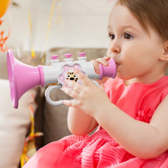 FeiFu Handheld Musical Trumpet Toy Blowable Whistle Horn with Sound Effects Fun Musical Plaything Early Music Education