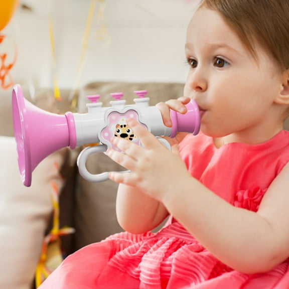 FeiFu Handheld Musical Trumpet Toy Blowable Whistle Horn with Sound Effects Fun Musical Plaything Early Music Education