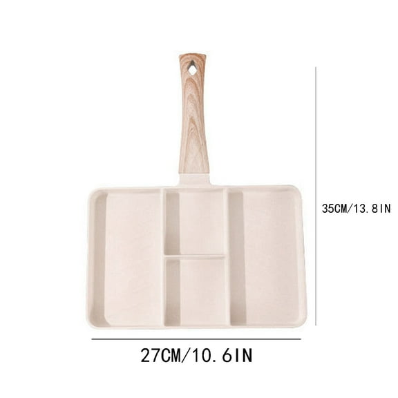 FeiFu Household Four In One Non Stick Frying Pan Breakfast Omelette Maker Four Hole Pancake Steak Multi Function Skillet Griddle Pan Compact Design Even Heating