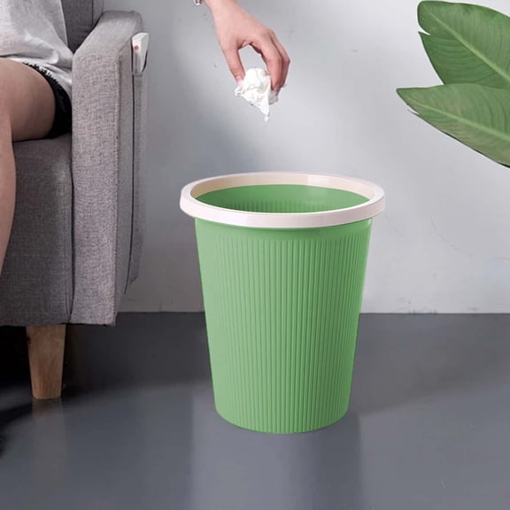 FeiFu Household Trash Can for Kitchen Waste Bin with Press Ring Uncovered Design Suitable for Home Durable Plastic Easy to Use Space Saving Practical Garbage Container