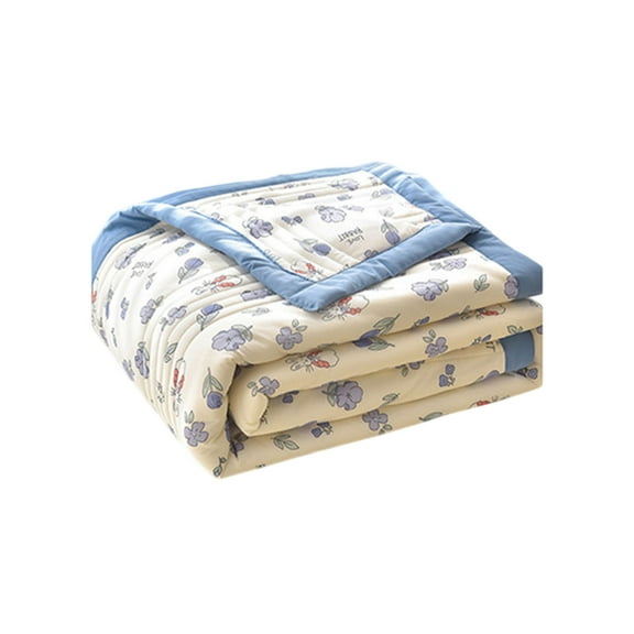 FeiFu Ice Silk Cooling Quilt Air Conditioning Bed Cover Machine Washable Quilt Core Summer Thin Layer Singles Double Blanket Throw