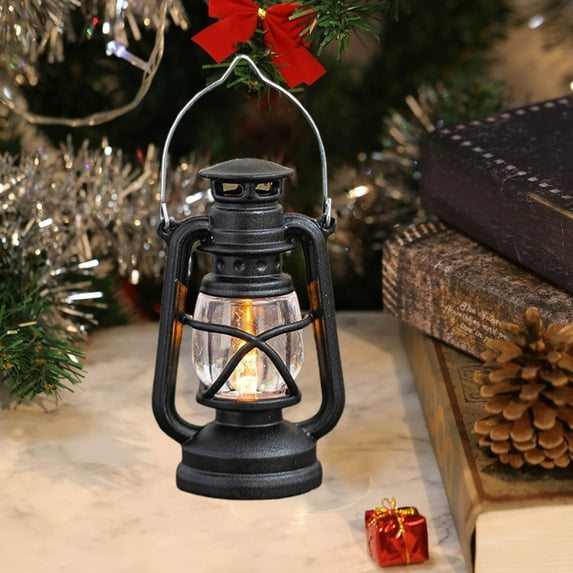 FeiFu LED Vintage Kerosene Lamp Portable Handheld Oil Lamp Vintage Style Decorative Lantern for Holiday Party Home Tabletop Ornament