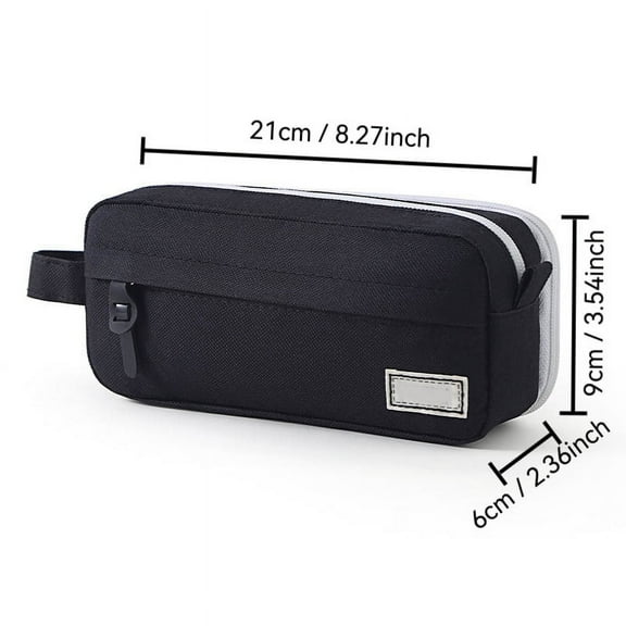 FeiFu Large Capacity Pencil Case Multi-Slot Pencil Pouch Durable Pencil Box Portable Makeup Bag with Handle for Office Box Organizer Colorful Black