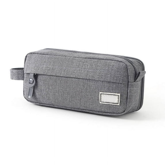 FeiFu Large Capacity Pencil Case Multi-Slot Pencil Pouch Durable Pencil Box Portable Makeup Bag with Handle for Office Box Organizer Colorful Gray